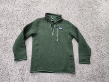Patagonia Better Sweater Youth Boys S Green 1/4 Zip Pullover Outdoor