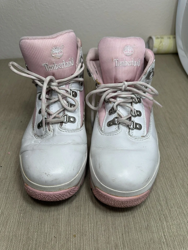 Timberland Vintage Y2K Euro Bota de Senderismo Rosa y Blanco/Rosa Mujer Talla 6 Zapatos Foto 3 de 4