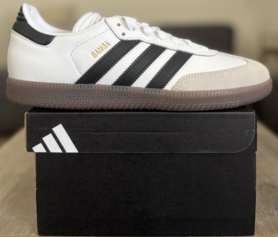 Size 9.5 - Adidas Samba Indoor Classic Cloud White Core Black Red Men IH6001 New