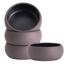 Uaral Small Bowls 8 Ounces Dipping Bowl Color Clay Flat Base Bowl Set,Two-Ton...