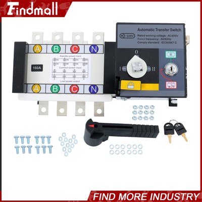 Findmall 160A Transfer Switch 4P Automatic - Safe Generator Changeover Switch