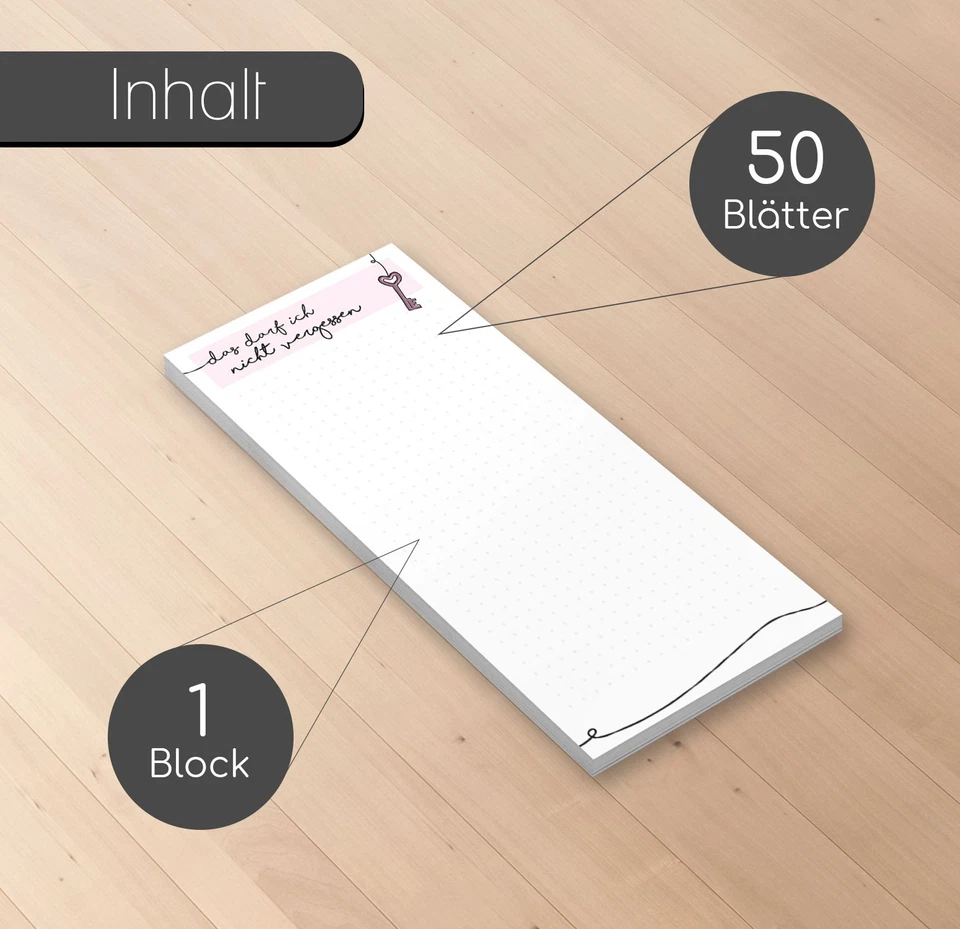1 Notizblock Das darf ich nicht vergessen magnetische Rückseite I dv532 - Bild 3 von 4