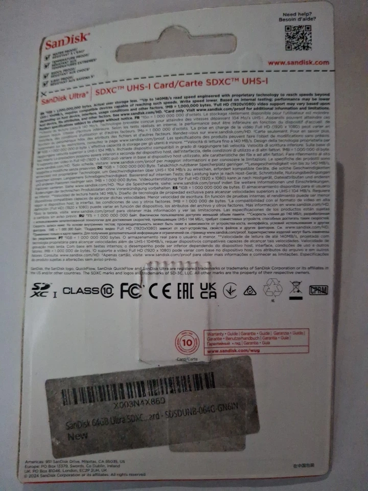 SanDisk 64GB Ultra SDXC UHS-I Memory Card 140mb/S, Full HD, SD - Image 2 of 2