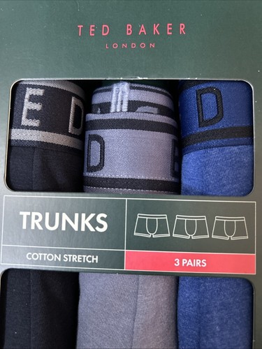 Ted Baker Herren 3er Pack Baumwolle Stretch Trunks Größe Extra Large - Bild 2 von 6
