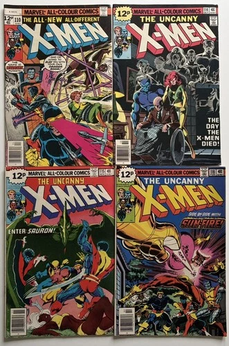 Vintage Marvel X-Men Comics - Issues 110, 114, 115 & 118