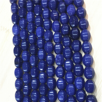 1 Strand 14x10mm Sapphire Malay Jade Facet Hexagon Rice Loose Beads 15.5'' EE3013