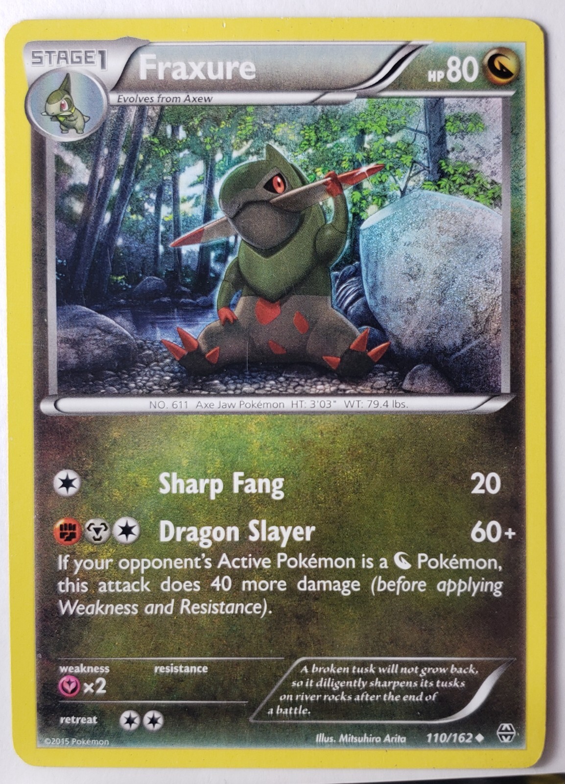 Fraxure 110/162 VLP / NM - XY Breakthrough Pokemon Card - $2 Combined Shipping