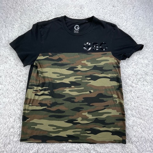 G By Guess Camo Shirt Mens Medium Black 