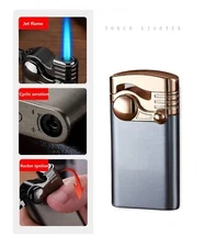 High Jet Torch Cigar Lighter Cigarette Lighters Rocker Arm Windproof Refillable
