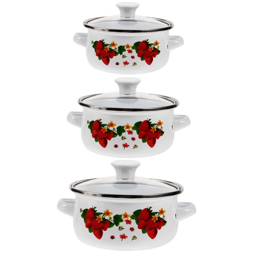 3 Pcs Dreiteiliges Mini-Suppentopf-Set Emaillierter Kochtopf Kleiner - Bild 10 von 12