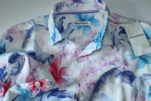 Tommy Bahama Shirt Garden Key Floral White Linen New LS Medium M - Picture 4 of 4