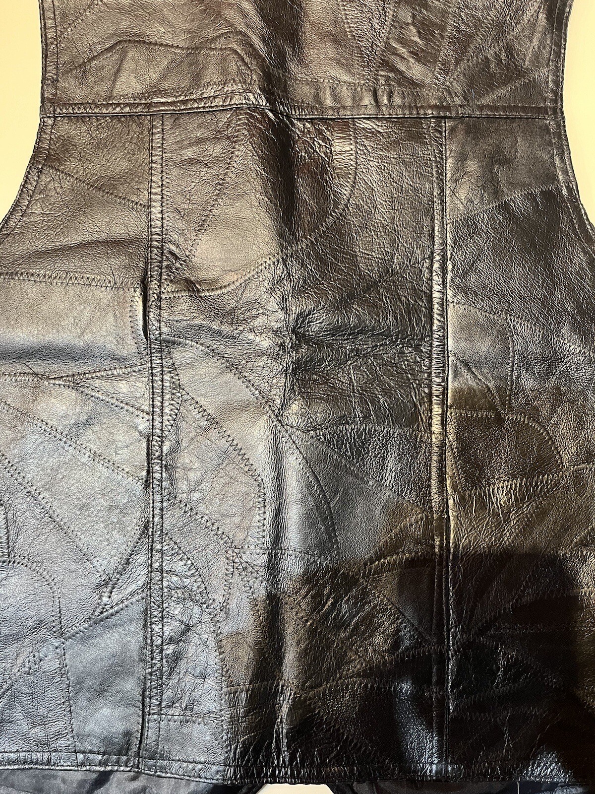 Black Button Down Leather Vest By Genuine Leather… - image 6