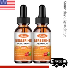 (2pack) Berberine Liquid Drops 1500mg Ceylon Cinnamon Heart Health & Immune