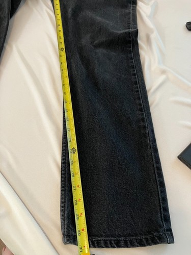Levi's 505 Mens Black Straight Leg Jeans Size 31 Mid-Rise Logo Denim Pants - Picture 5 of 13