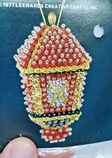 LeeWards NIGHT LIGHT Sequin Bead Vintage Christmas Ornament Kit 1977 Crafts
