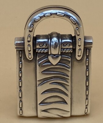 Vintage Brighton Silver Purse Shaped Business Card Holder