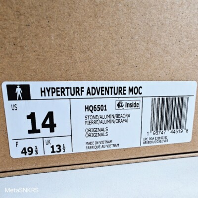 Size 14 - adidas Hyperturf Adventure Moc Stone Aluminium for sale