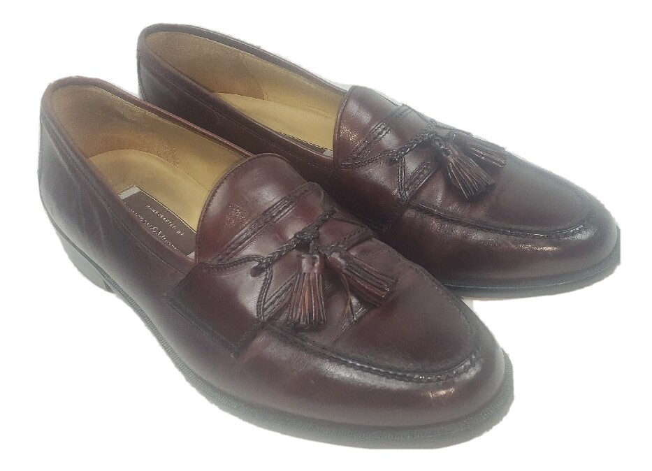 Johnston & Murphy Mens 11.5M Burgundy Italian Leather Tassle  display picture 1