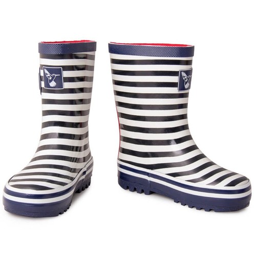 Wellington Boots Kids Wellies Nautical Stripe Evercreatures Navy White UK10 - 1 - Picture 3 of 3