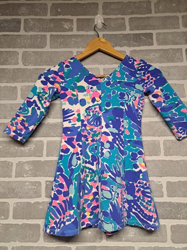 Lilly Pulitzer Girls Hit the Spot Amelia Dress Floral 3/4 Sleeve Size M (6-7) - Picture 10 of 11