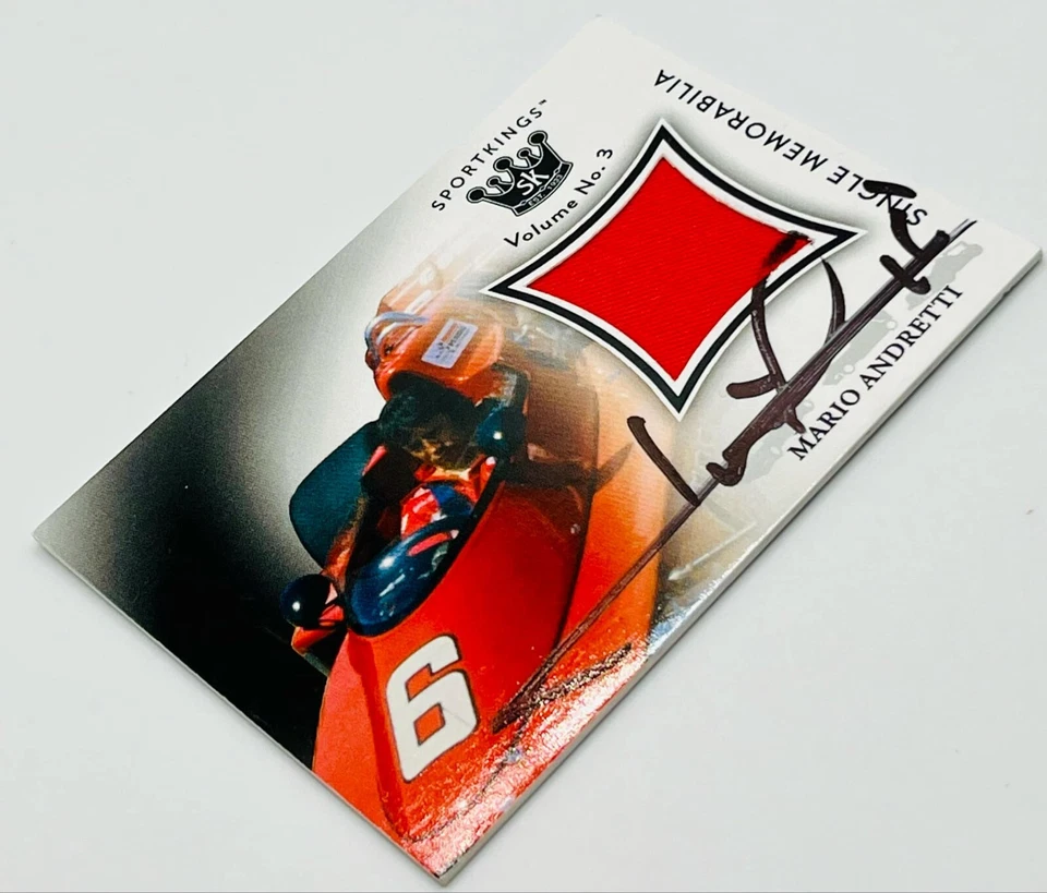 F1 FORMULA 1 WORLD CHAMPION MARIO ANDRETTI signed vintage RELIC trading card 2. - Image 3 of 3