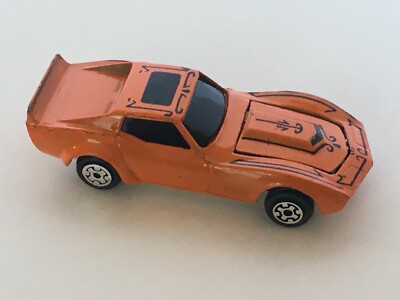 Kidco Orange Stingray Corvette Toy Car Vintage 1979 Loose Diecast Hood Opens