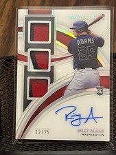 RILEY ADAMS 2022 IMMACULATE DUAL ROOKIE JERSEY AUTOGRAPH AUTO PATCH RPA NATS /25
