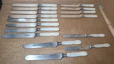 LOT Of 16 Meriden Cutlery Mother Of Pearl Dinner/Butter/Spreading Knives  (B11)