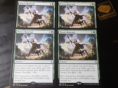 Nissa's Renewal x4 , Battle for Zendikar , Light play , MTG, FREE SHIPPING