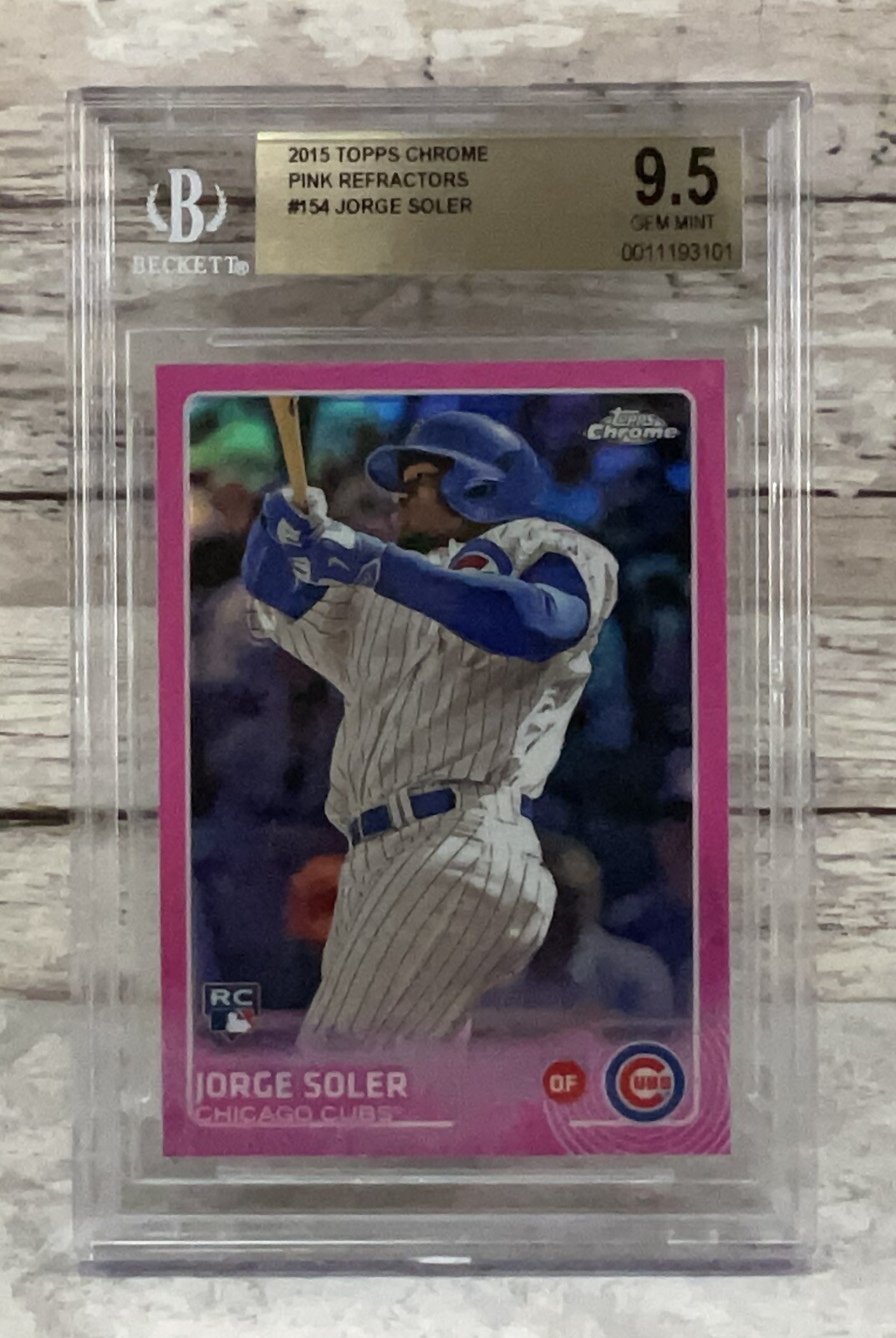 2015 TOPPS CHROME JORGE SOLER RC PINK REFRACTORS # 154 BGS 9.5