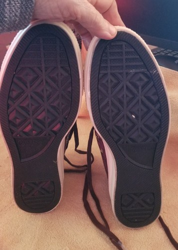 Converse All-Star Hi Tops Stack Heels Plum Suede Mens 10.5; Womens 12 - Picture 6 of 6