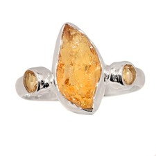 Heated Citrine - Brazil 925 Sterling Silver Ring OSS1 s.8.5 CR71620