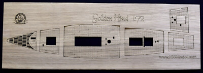 Airfix Golden Hind 1:72 - laser cut wooden deck for model