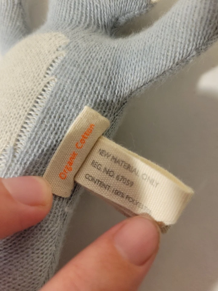 Powder Blue Plush Monkey Baby Rattle Toy - Image 4 of 4