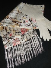 6.5 Leather Gloves White Ivory Roger Far  m/i France Elbow 15"