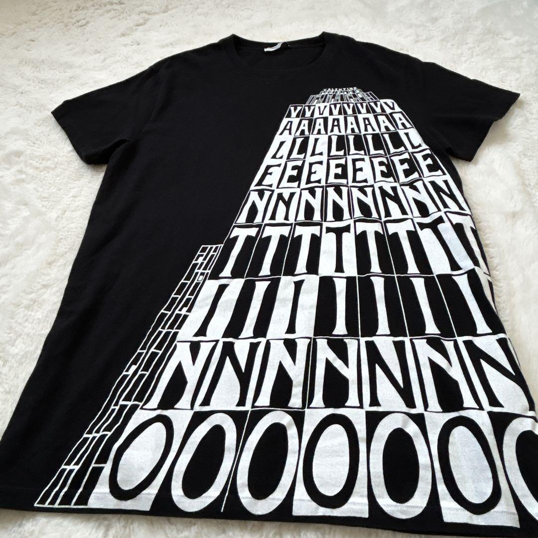 VALENTINO Short sleeve t-shirt rare design Black cotton 100% Good Size L For Men thumbnail 2