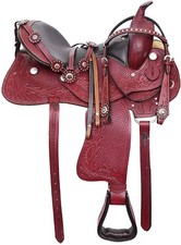 Premium Leather Western Trail Barrel Racing Pleasure Trail Adult Horse Saddle
