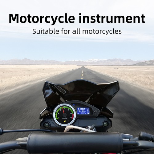 Universal LCD Motorcycle Speedometer Tachometer Fuel Digital Dash 0-12000RPM 12V - Picture 11 of 18
