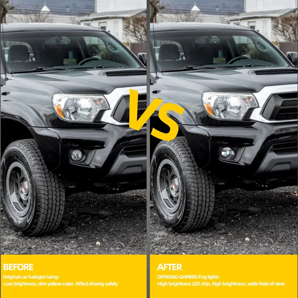 圆形 LED 雾灯组件适用于 2016 - 2023 丰田塔科马,2014 - 2023 4Runner — 第 4/4 张图片