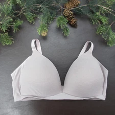 Aerie Bra Size 38DD Beige Padded Wireless Adjustable Clasp Back