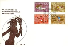 Liechtenstein 1972 MUNICH GERMANY SUMMER OLYMPIC GAMES GYMNASTICS TRACK NUDE FDC