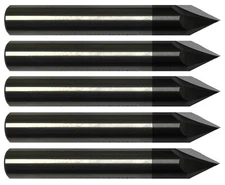 5 Pack 1/8" Solid Carbide Chamfer Mills – 2 Flute 60 Degree TiAlN Coated USA