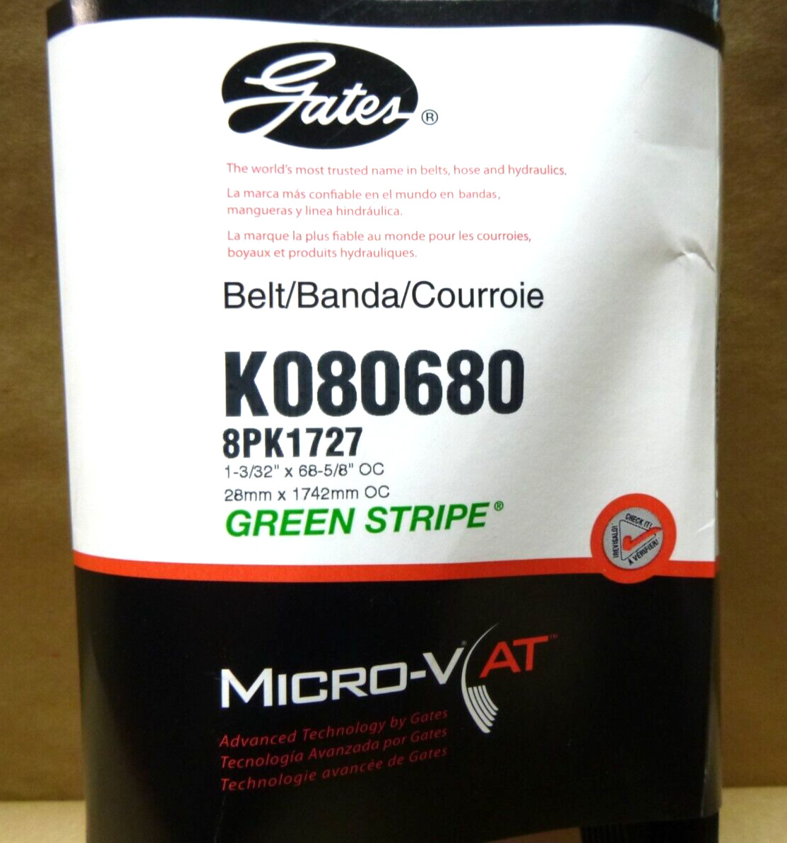 USGI Military M939A2 Gates 8 Rib Serpentine Fan Drive Belt 3030-01 