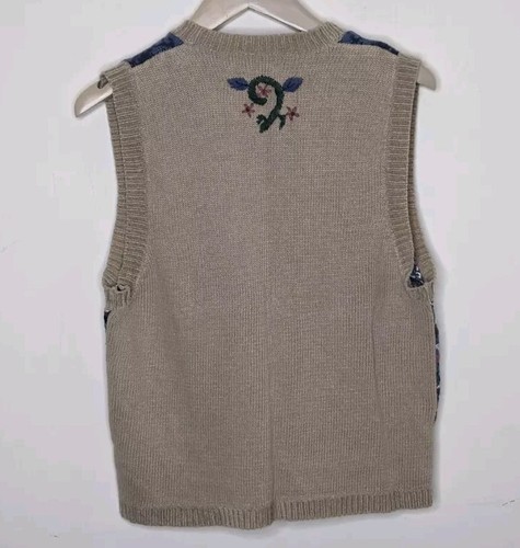 Vtg Sweater Vest Button Up Women's Size Medium M GW Division of Graff Grandma - Picture 3 of 8