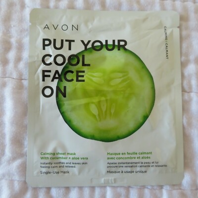 Avon ''Put Your Cool Face On'' Calming Sheet Mask Cucumber Aloe Vera