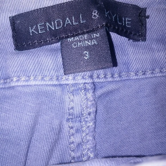 Pantalones Cortos Kendall & Kylie Talla 3 Denim Tiro Alto Corte Bolsillos Deshilachados Foto 4 de 4