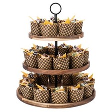 3 Tier Cupcake Stand Large Wood Tiered Serving Tray Cupcake Tower Serving Sta...