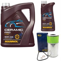 MotoröL Set Mannol 10W-40 Ceramic Pro 6 Liter + ÖLfilter FüR Mercedes C-Klasse