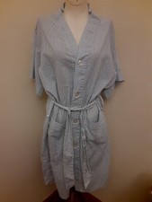 Womens Vintage Weldon Robe Nightgown Sleepwear House Dress Stripes Size Medium