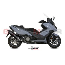 Scarico MIVV Oval Nero Inox Nero Con Coppa Carbonio Kymco Ak 550 2017   2020